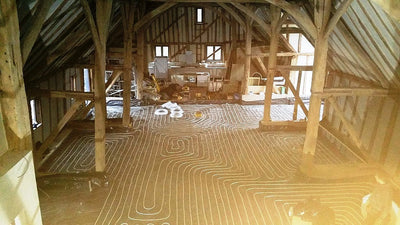 underfloor heating lay out in a converted barn