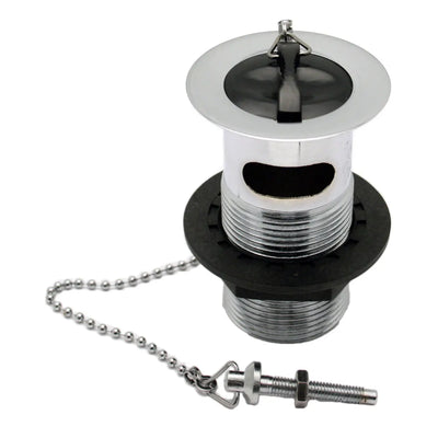 Embrass Peerless 201240 Basin Waste 1 1/4" Slotted With Chain & Poly Plug Chrome-Embrass Peerless-Oceanair