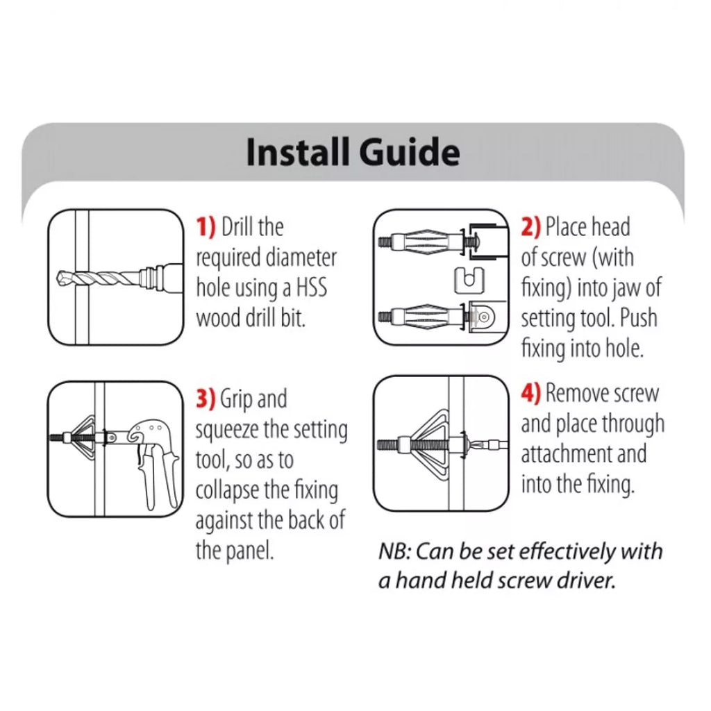 Timco Metal Cavity Anchors Zinc M4 X 38 (45mm Screw) 40038CA-Timco-Oceanair