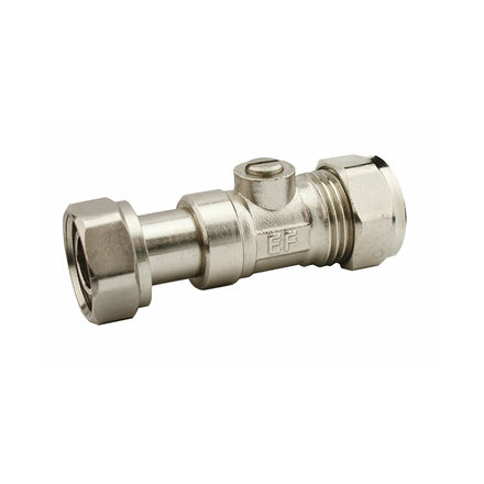 Navigator Brass Compression Straight Service Valve 15mm x 1/2" Chrome BFSVS-15D-Navigator MSL Ltd-Oceanair