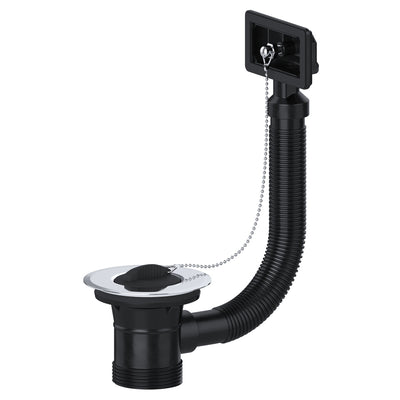 Viva 1 1/2" Combination Sink Waste Square Overflow Chrome 40mm CWS02-Mercantile Ventures Ltd-Oceanair