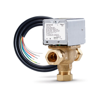 Honeywell Home 3 Port Motorised Valve 22mm Compression V4073A1039 - Motorised Mid Position Valve - ACKERMANN LTD (VIA NMBS) - Oceanair