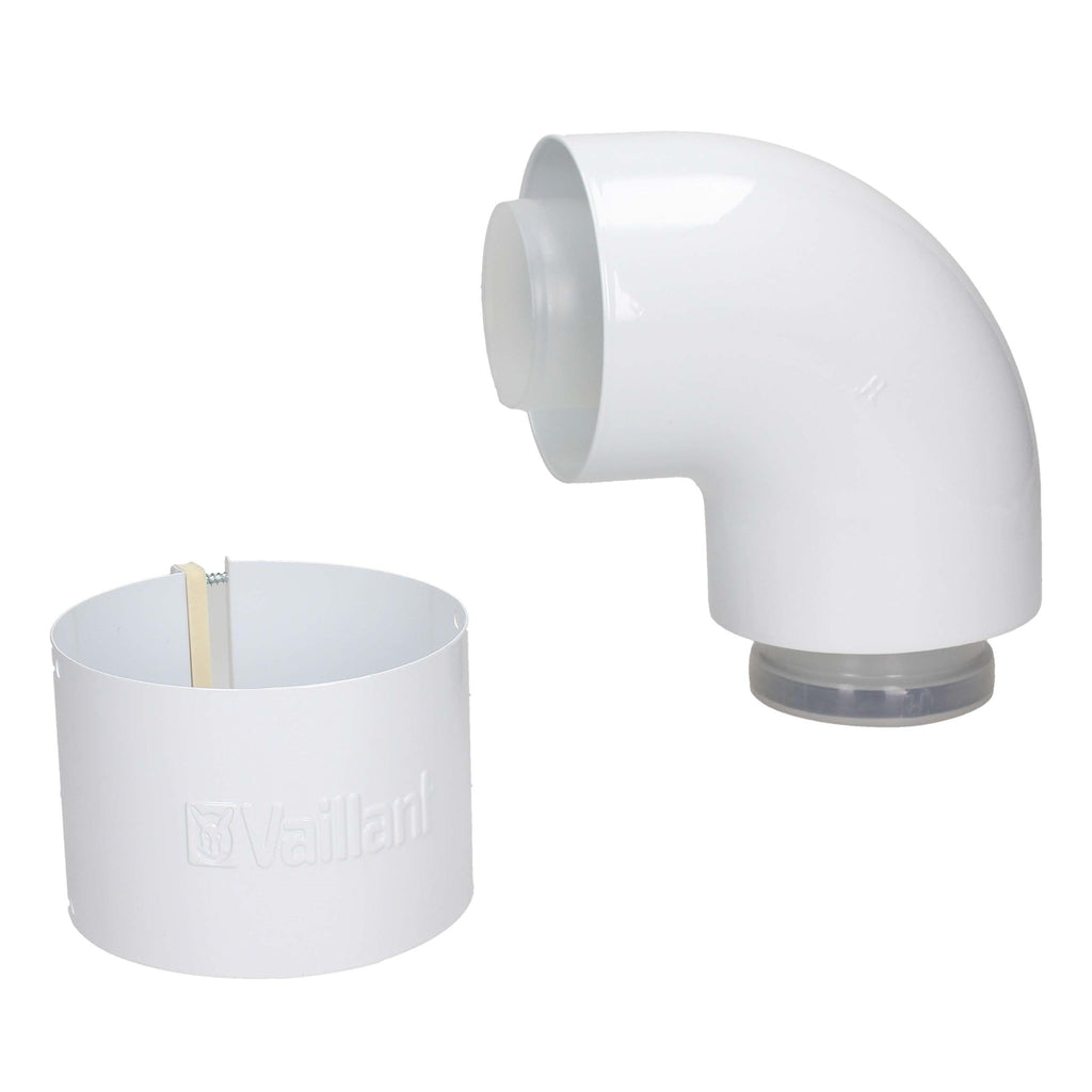 Vaillant 60/100mm 90 Degree Boiler Flue Elbow White 303910 - Flue Elbow - VAILLANT GROUP UK LIMITED - Oceanair