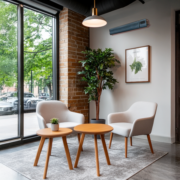 i-warm Strata Smart Infrared Tower/Bar Heater 2400w (1540mm) Black-Radiant Heat 360-Oceanair