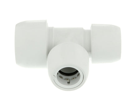 Hep2O Plastic Push-Fit Reducing Tee White 15mm x 10mm x 10mm HD14/15W-Wavin Uk Ltd (Via Nmbs)-Oceanair