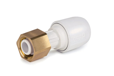Hep2O Plastic Push-Fit Straight Tap Connector White 15mm x 1/2" HD25A/15W-Wavin Uk Ltd (Via Nmbs)-Oceanair