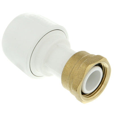Hep2O Plastic Push-Fit Straight Tap Connector White 22mm x 3/4" HD25B/22W-Wavin Uk Ltd (Via Nmbs)-Oceanair