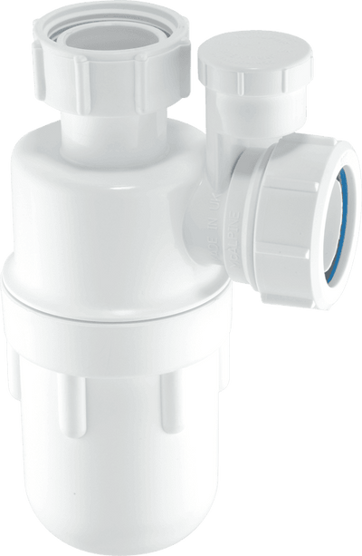 McAlpine Anti-Syphon Bottle Trap White 32mm A10V-Mcalpine & C0 Ltd-Oceanair