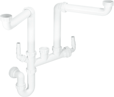 McAlpine 1 1/2" Double Bowl Space Saver Kit White 40mm SSK2-Mcalpine & C0 Ltd-Oceanair