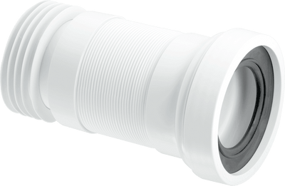 McAlpine 4" Flexible Straight WC Pan Connector White 140mm - 290mm WC-F23R-Mcalpine & C0 Ltd-Oceanair