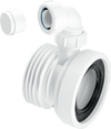 McAlpine Rigid Straight WC Connector White 120mm with Vent Boss WC-CON1V-Mcalpine & C0 Ltd-Oceanair