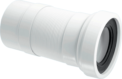 McAlpine 4" Short Flexible Straight WC Pan Connector White 100-160mm WC-F18R-Mcalpine & C0 Ltd-Oceanair