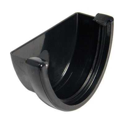FloPlast uPVC HI-Cap Half Round Gutter External Stopend Black 115mm REH1B-Floplast (Via Nmbs)-Oceanair