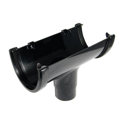 FloPlast uPVC Hi-Cap Half Round Running Outlet Black 115mm x 68mm ROH1B-Floplast (Via Nmbs)-Oceanair