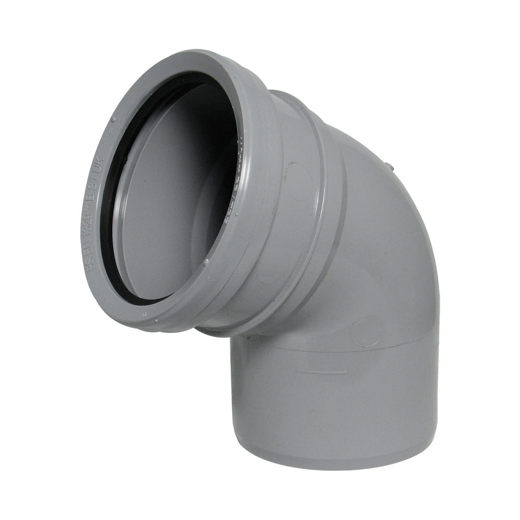 FloPlast Push-Fit 112.5 Degree Single Socket Bend Grey 110mm SP162G-Floplast (Via Nmbs)-Oceanair
