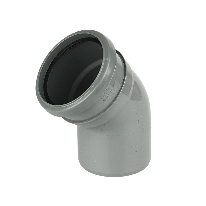 FloPlast Push-Fit 135 Degree Single Socket Bend Grey 110mm SP163G-Floplast (Via Nmbs)-Oceanair