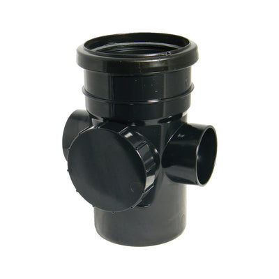 FloPlast Push-Fit Single Socket Access Pipe Black 110mm SP274B-Floplast (Via Nmbs)-Oceanair