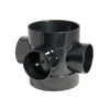 FloPlast Solvent Weld 3-Boss Double Socket Short Pipe Black 110mm SP583B-Floplast (Via Nmbs)-Oceanair