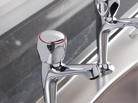 Bristan Value Club High Neck Pillar Taps 1/2" Chrome VAC HNK C MT-Bristan-Oceanair