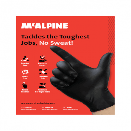 McAlpine Super Strength Powder Free Disposable Nitrile Gloves (100 Pk)-Arctic Hayes Ltd (Via Nmbs)-Oceanair