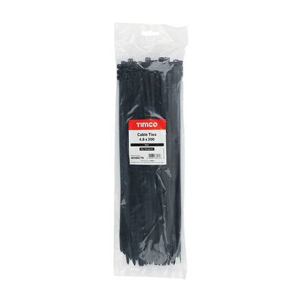 Timco Cable Ties Black (100 Pack) 48300CTB Bag of Ties