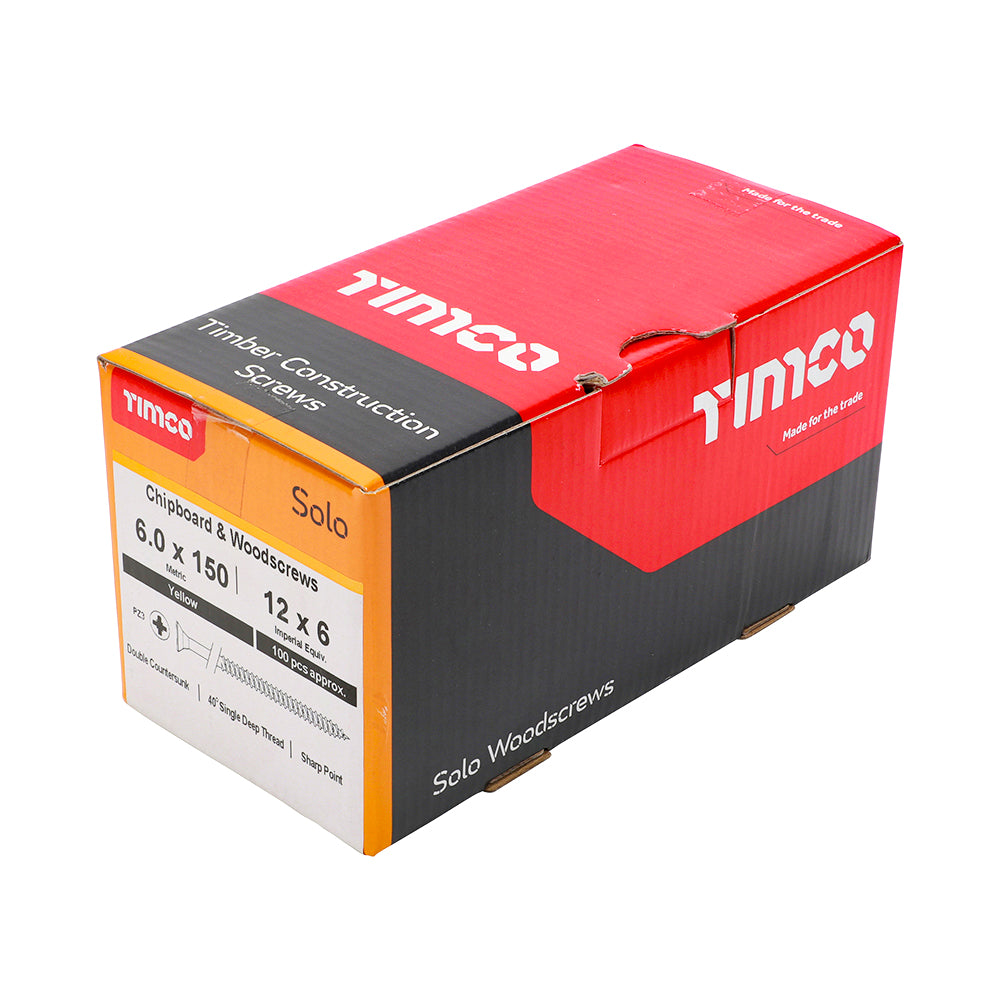 Timco 60150SOLOC Solo Chipboard & Woodscrews PZ2 Double Countersunk side box view