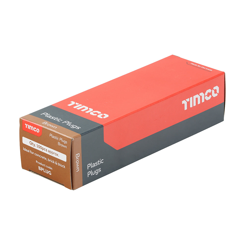 Timco Plastic Wall Plugs 9mm x 36mm (100 Pack) BPLUG Box