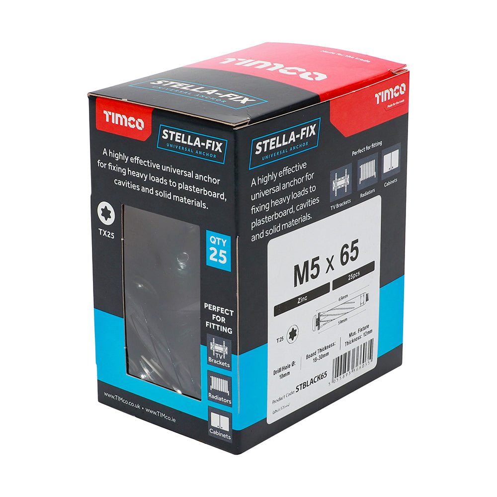 Timco Stella Fix Universal Anchors Black M5 side box view