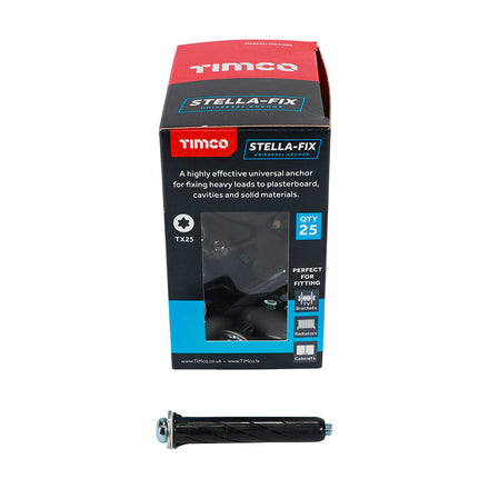 Timco Stella Fix Universal Anchors Black M5 front box view