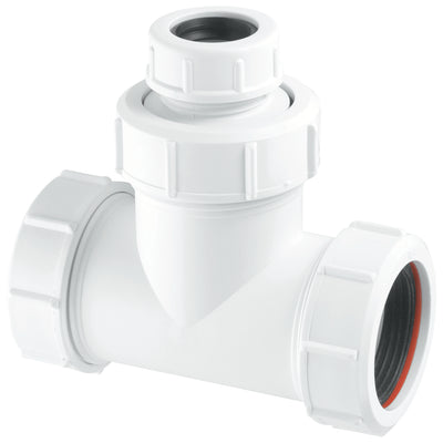 McAlpine V1MX CO 1 1/2" Universal Slip Tee With Condensate Reducer White