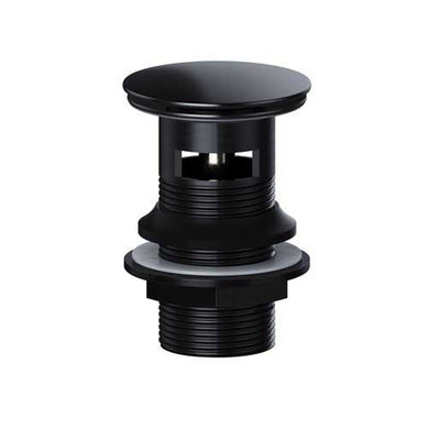 Viva Round Clicker Plug Slotted Basin Waste Black BW001/B-Mercantile Ventures Ltd-Oceanair