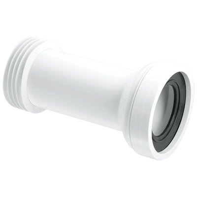 McAlpine 4" Straight Adjustable Rigid WC Connector White WC CON2