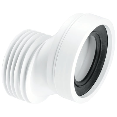 McAlpine Rigid 40mm WC CON4A Offset Pan Connector White 130mm