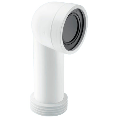 McAlpine 4" WC CON8 90 Degree Angled Rigid Pan Connector White