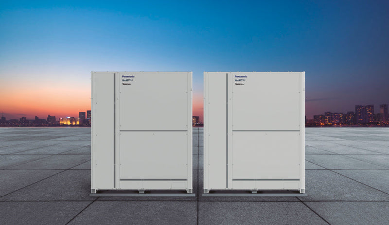 Panasonic VRF units on top of a commercial building