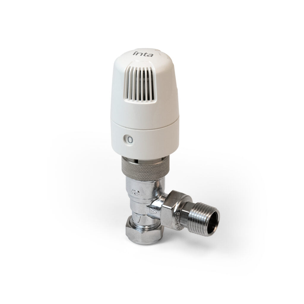 Inta i-Therm 10/8mm Angled Thermostatic Radiator Valve White 108TRVA-Intatec-Oceanair