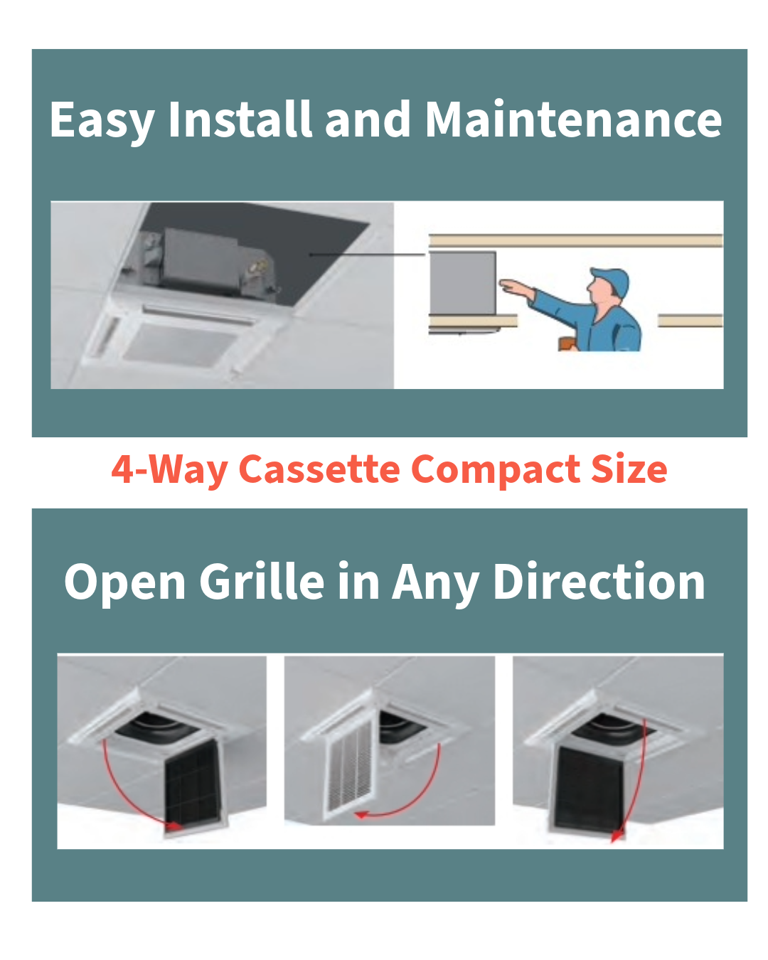 Fujitsu Airstage Eco Compact Cassette 4-Way Flow Range - R32-Fujitsu Airstage-Oceanair