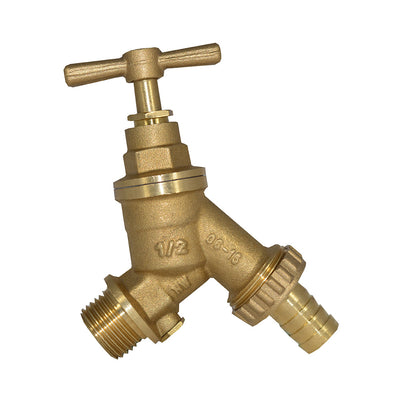 Navigator Brass 1/2" Hose Union Bibcock Tap and Double Check Valve BFHUBDC-D