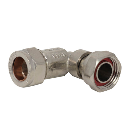 Navigator Brass Compression Angled Service Valve 15mm x 1/2" Chrome BFSVB-15D