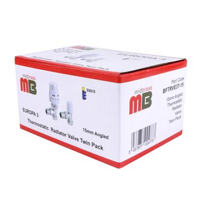 Midbrass Europa 3 TRV & Lockshield, 15mm, White/Chrome (Twin Pack) BFTRVE3T-15-NAVIGATOR MSL LTD-Oceanair