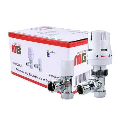 Midbrass Europa 3 TRV & Lockshield, 15mm, White/Chrome (Twin Pack) BFTRVE3T-15-NAVIGATOR MSL LTD-Oceanair