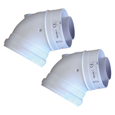 Ideal Logic 45 Degree Flue Elbow 60/100mm 2 Pack White 203131 - Flue Elbow - IDEAL BOILERS LIMITED - Oceanair