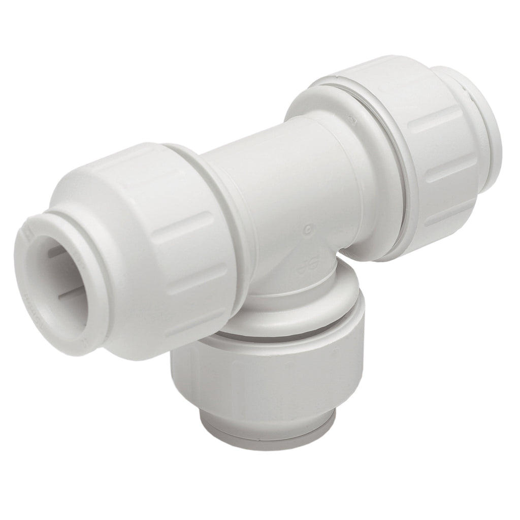 JG Speedfit Plastic Push-Fit Equal Tee White 15mm - Equal Tee - RELIANCE WORLDWIDE CORPORATION (UK) LTD - Oceanair
