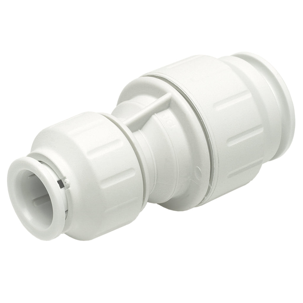 JG Speedfit Plastic Push-Fit Reducing Straight Coupler 15mm x 10mm White - Reducing Coupler - RELIANCE WORLDWIDE CORPORATION (UK) LTD - Oceanair