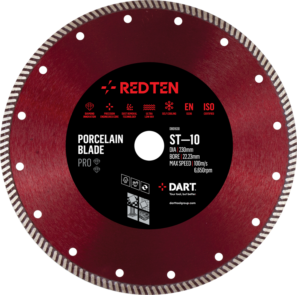 Dart Red Ten Pro ST-10 Tile Diamond Blade 115Dmm X 22.23B DB01590-Dart Tools Group-Oceanair