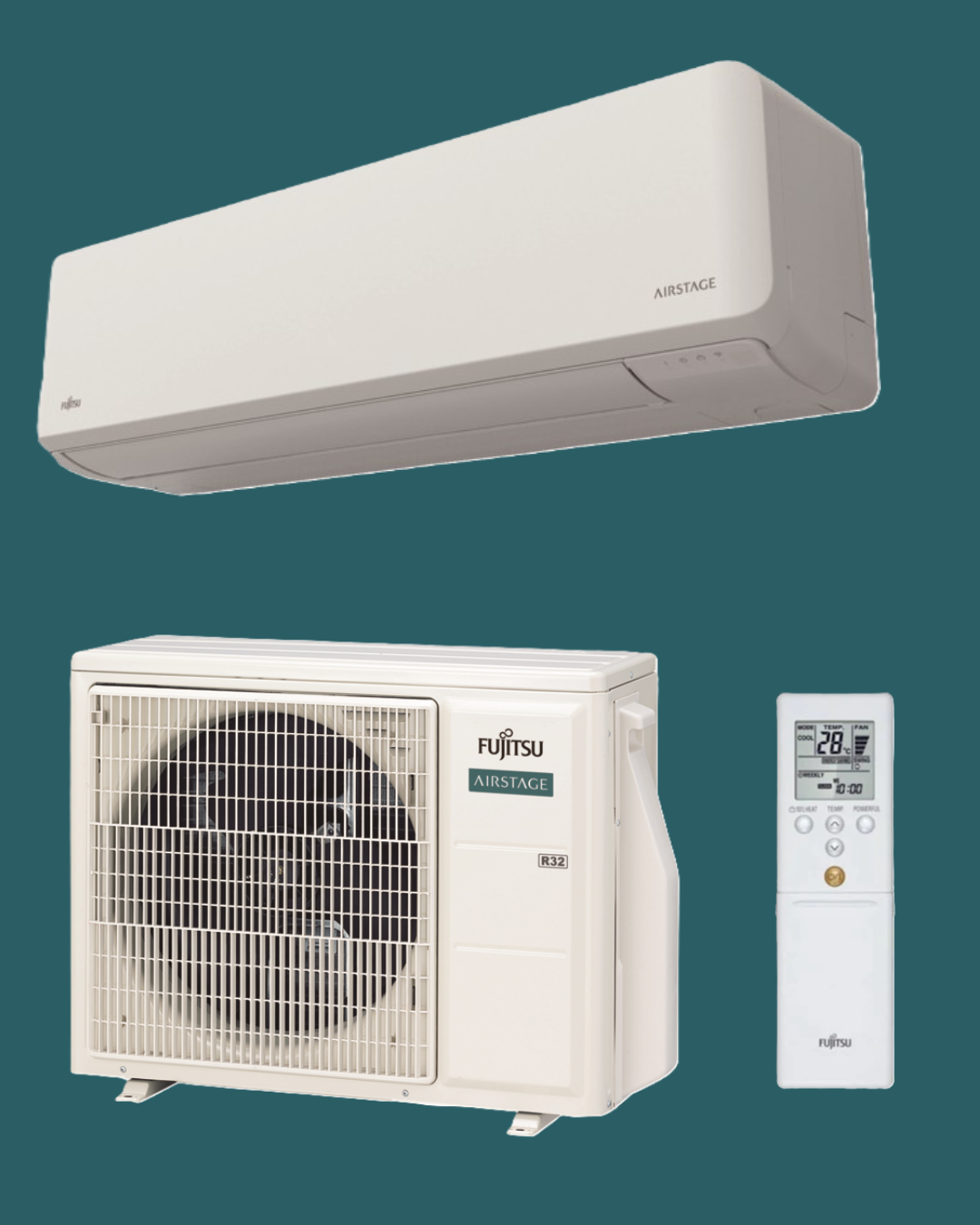 Fujitsu Airstage Standard Range KM Series Large Room Wall Mounted - R32-Fujitsu Airstage-Oceanair