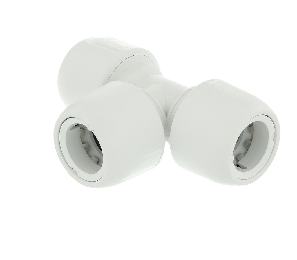 Hep2O Plastic Push-Fit Equal Tee White 28mm-Wavin Uk Ltd (Via Nmbs)-Oceanair