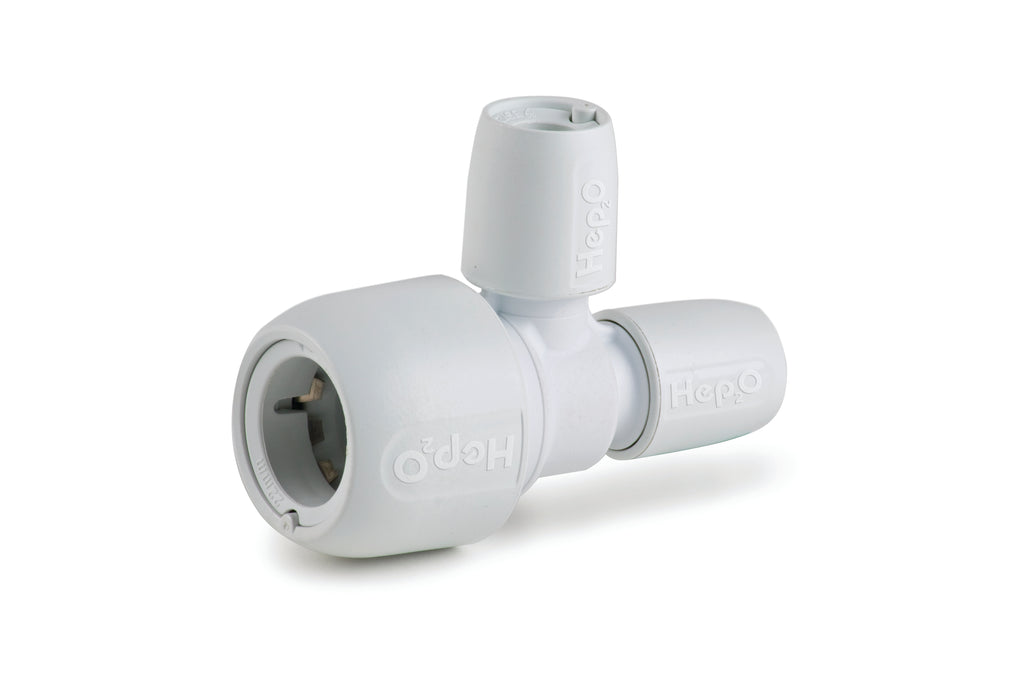 Hep2O Plastic Push-Fit Reducing Tee White 22mm x 10mm x 10mm HD14A/22W-Wavin Uk Ltd (Via Nmbs)-Oceanair