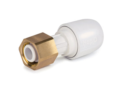 Hep2O Plastic Push-Fit Straight Tap Connector White 15mm x 1/2" HD25A/15W-Wavin Uk Ltd (Via Nmbs)-Oceanair