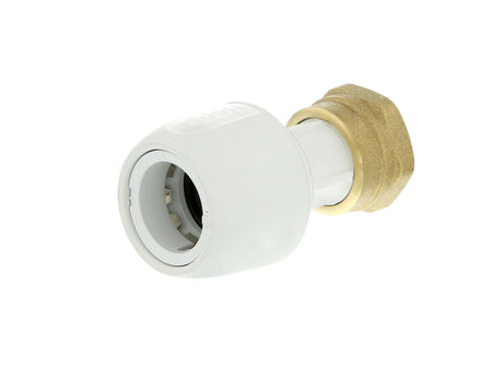 Hep2O Plastic Push-Fit Straight Tap Connector White 22mm x 3/4" HD25B/22W-Wavin Uk Ltd (Via Nmbs)-Oceanair